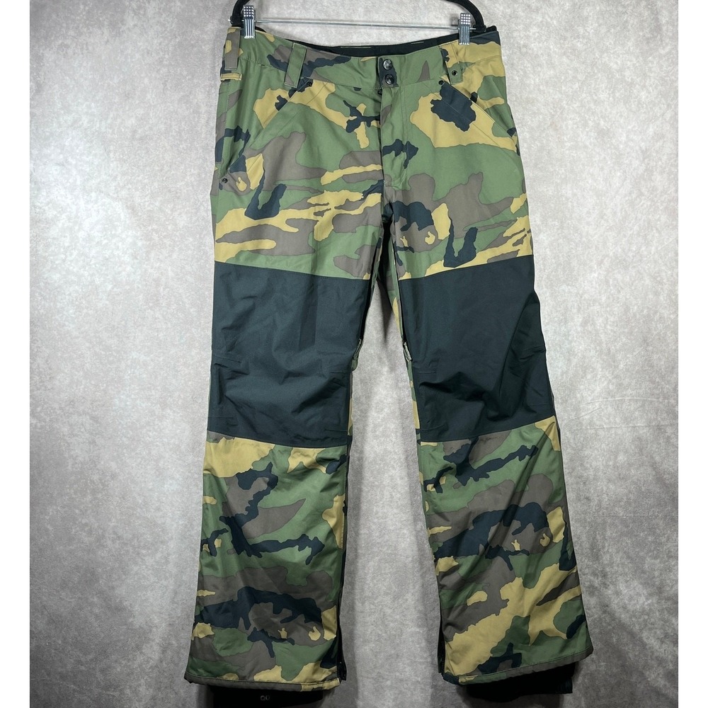Aperture 10,000mm Waterproof Snow‎ Pants Mens M Green Camouflage Ski Snowboard